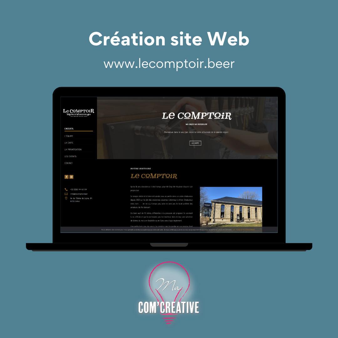 Creation site web - Le comptoir MOMH - Ma Com'Creative