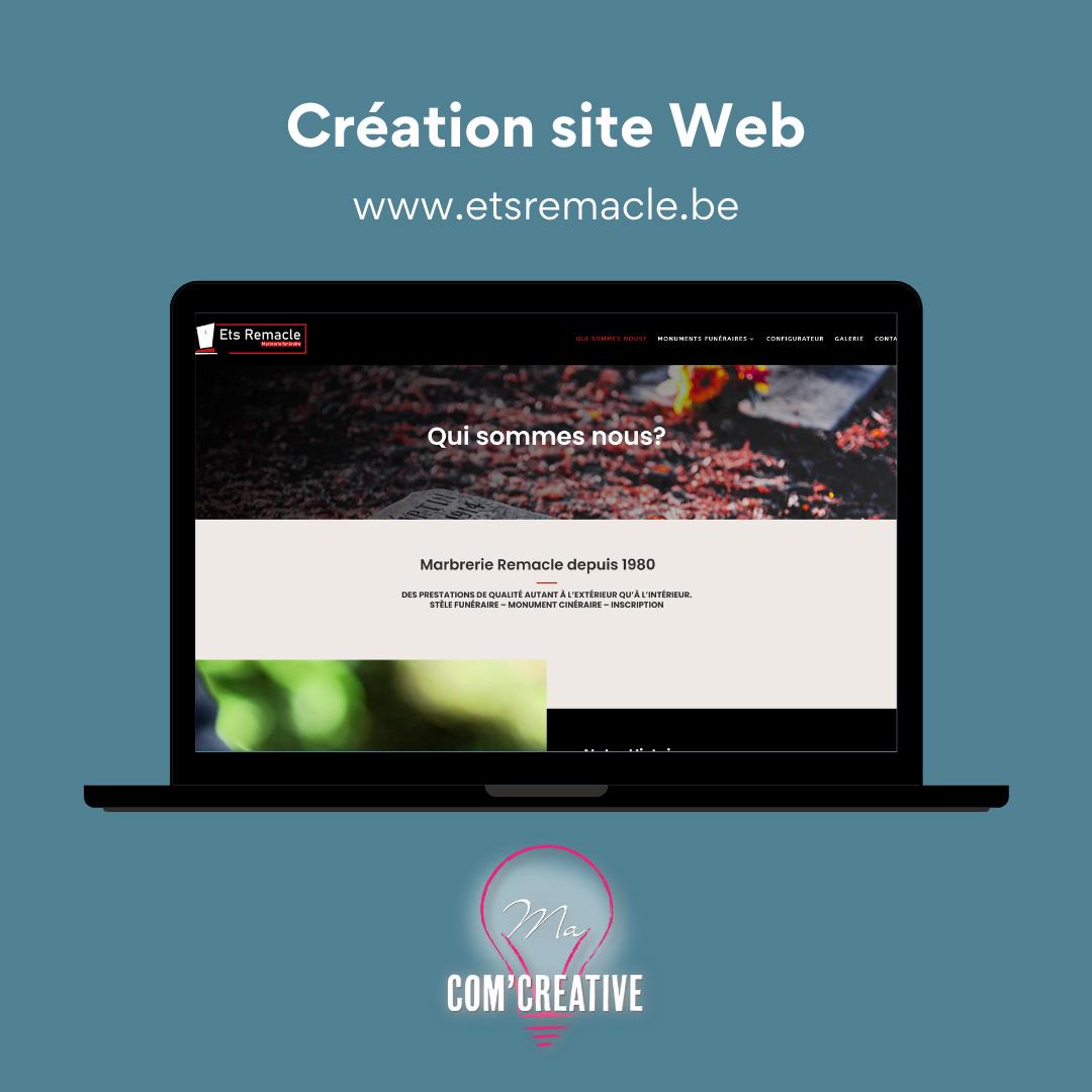 Creation site web - Ets Remacle - Ma Com'Creative