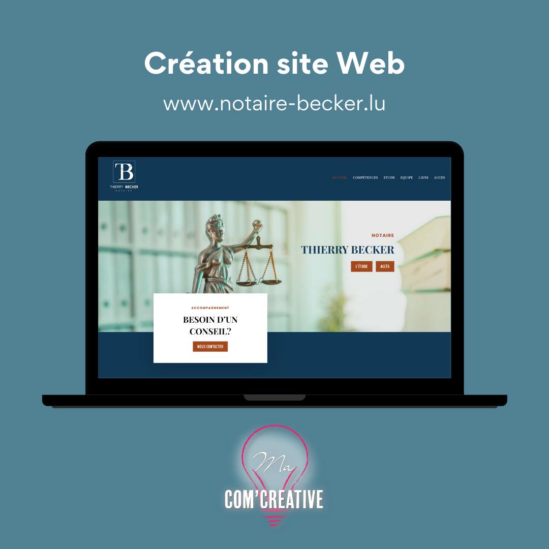 Creation site web - Notaire Becker - Ma Com'Creative
