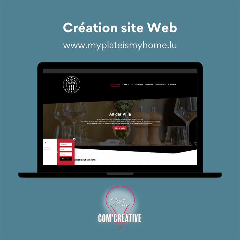 Creation Site Web Myplateismyhome - Ma Com'Creative