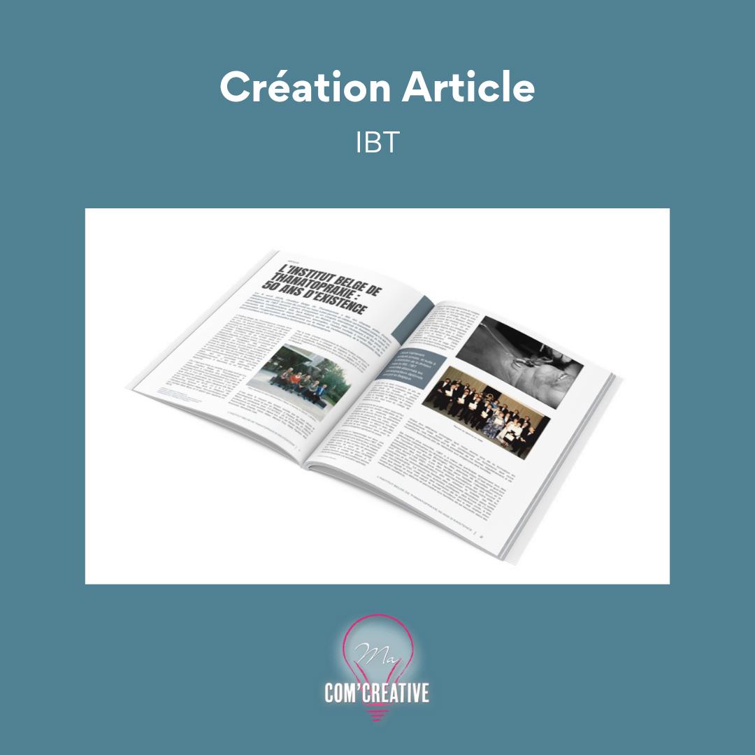 Création Article - IBT - Ma Com'Creative