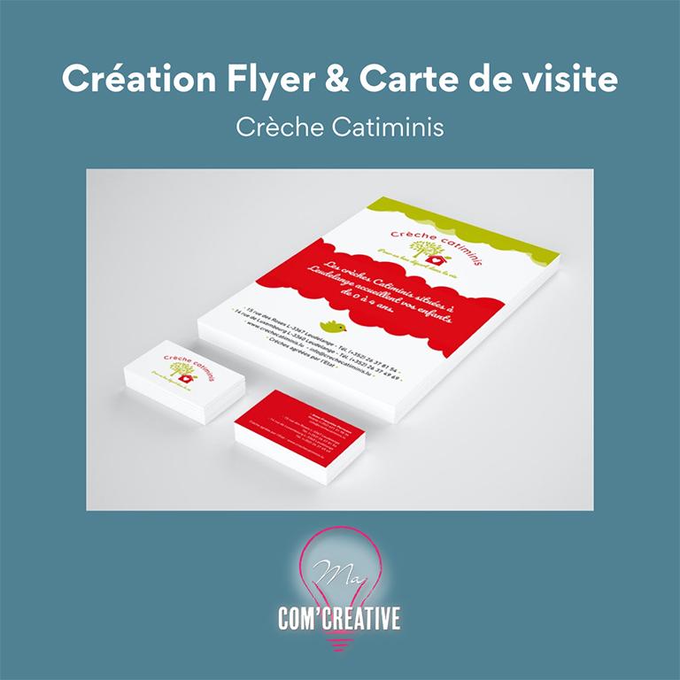 Creation flyer et carte de visite - Creche Catiminis - Ma Com'Creative