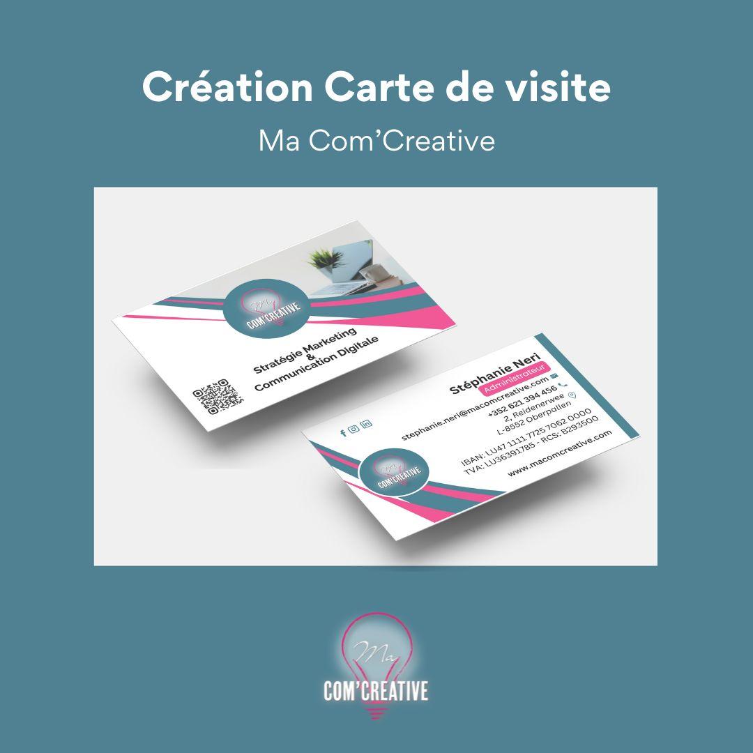 Création cartes de visite 2025 - Ma Com'Creative