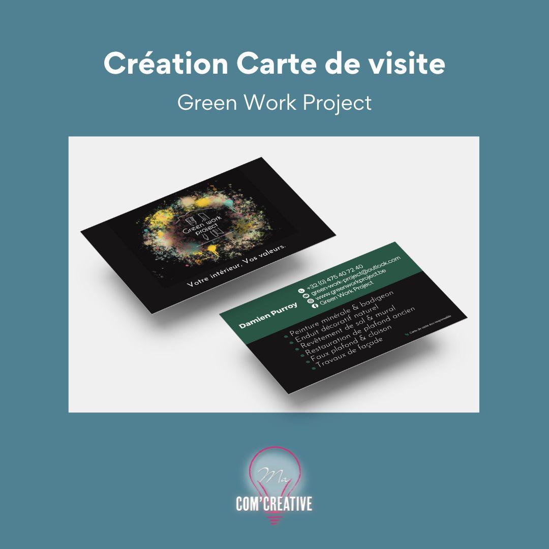 Création cartes de visite - Green Work Project - Ma Com'Creative